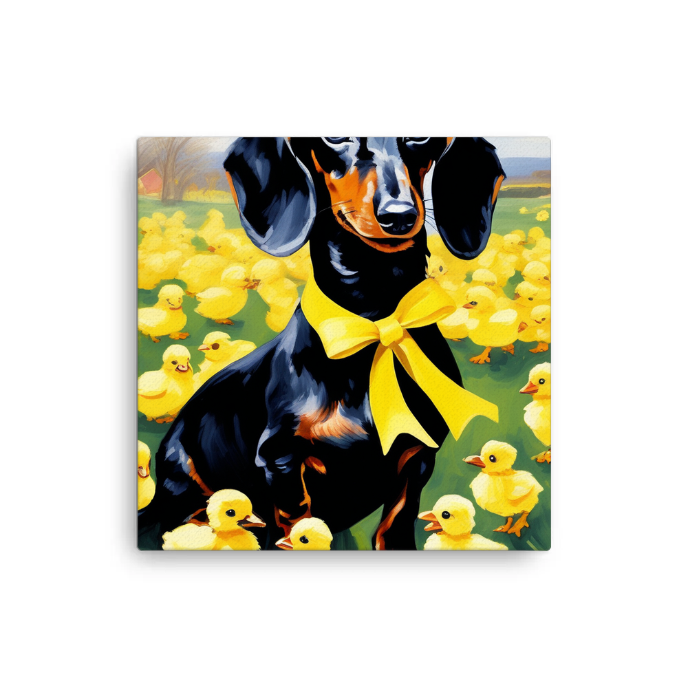 PugMug Custom Black Dachshund Canvas