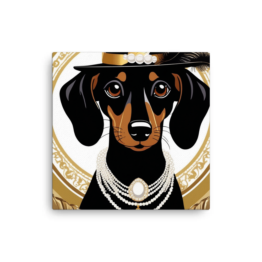 PugMug Custom Black Dachshund Canvas
