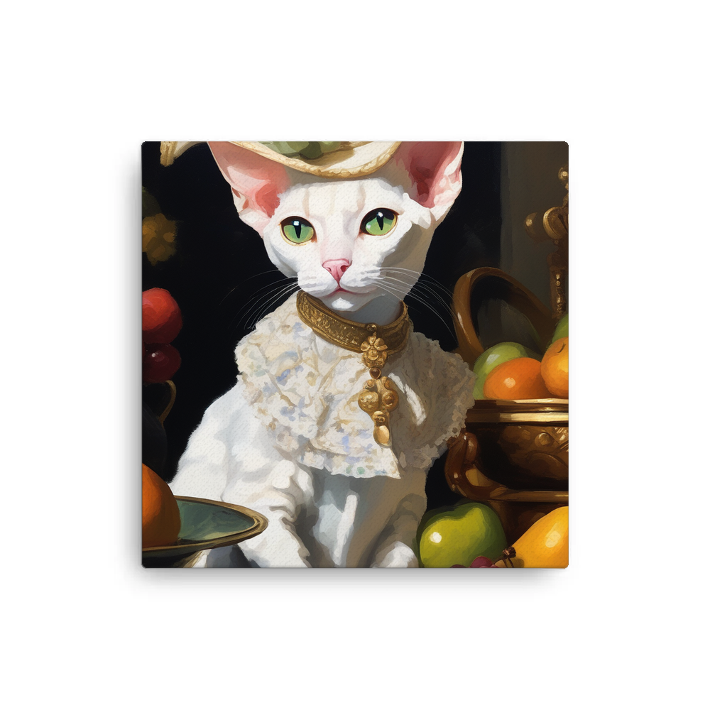 PugMug Custom White Devon Rex Cat Canvas