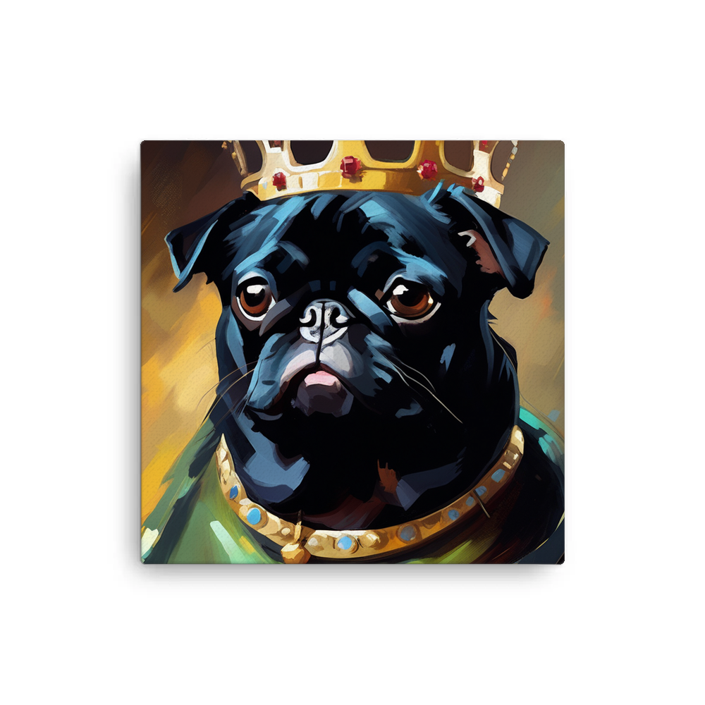 PugMug Custom Black Pug Canvas
