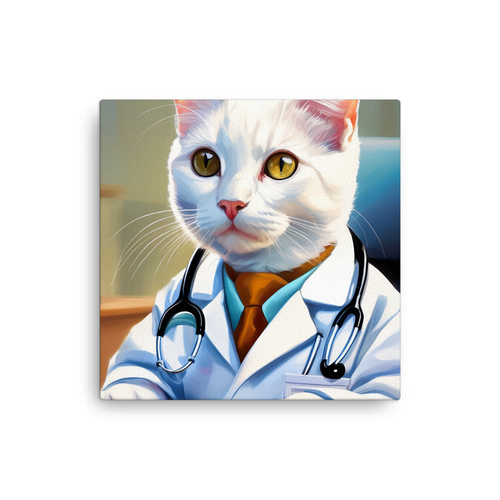 PugMug Custom White Companion Cat Canvas