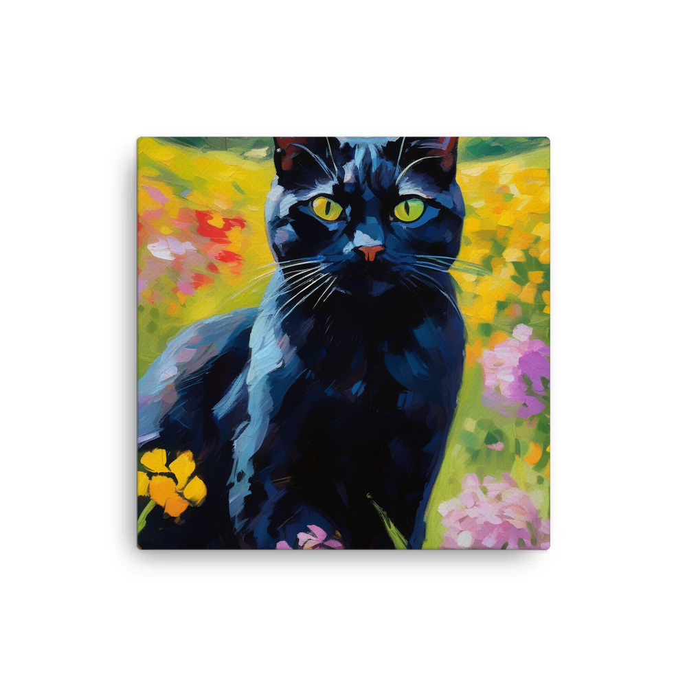 PugMug Custom Black American Shorthair Cat Canvas