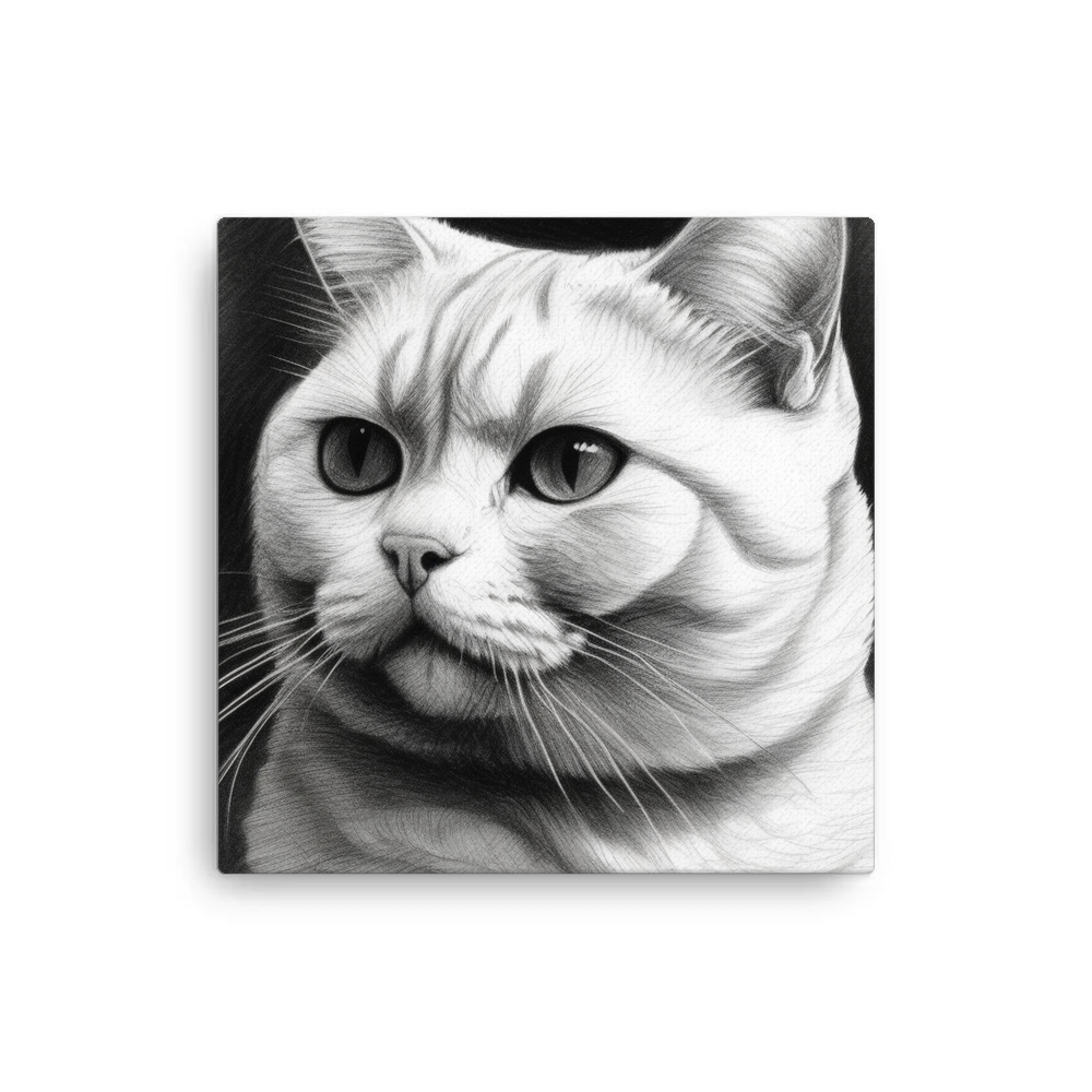 PugMug Custom White British Shorthair Cat Canvas