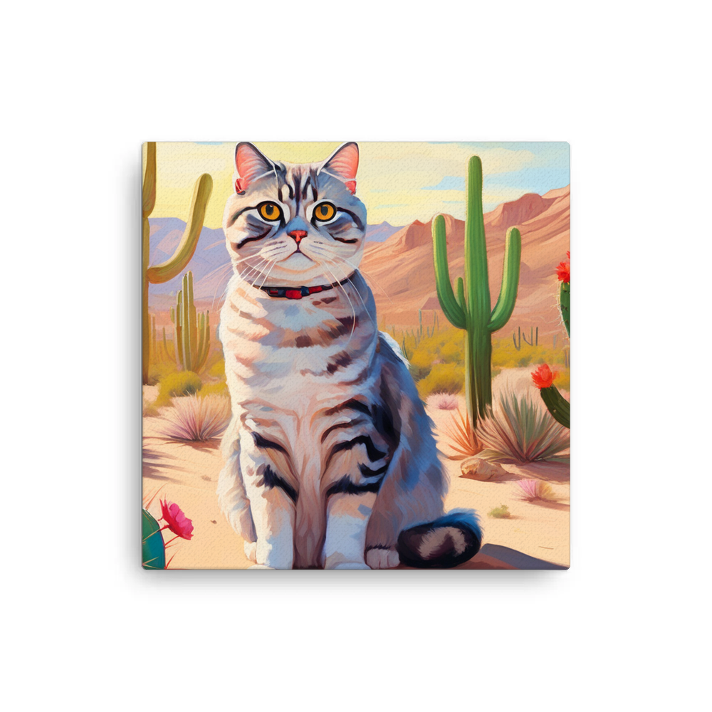 PugMug Custom Tabby Scottish Fold Cat Canvas