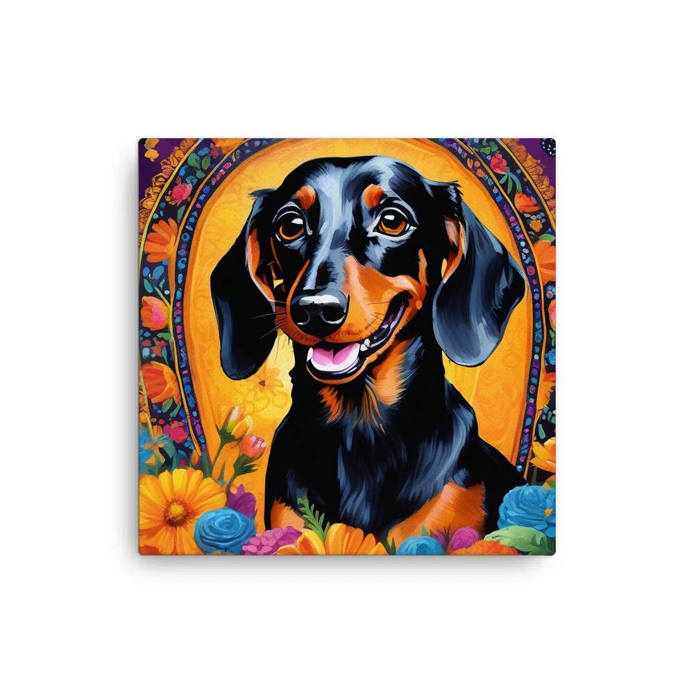 PugMug Custom Black Dachshund Canvas