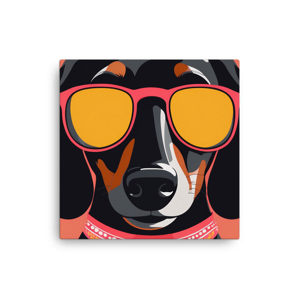 PugMug Custom Black Dachshund Canvas