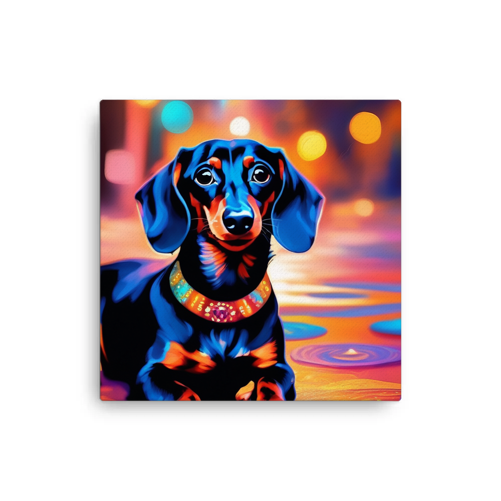PugMug Custom Black Dachshund Canvas