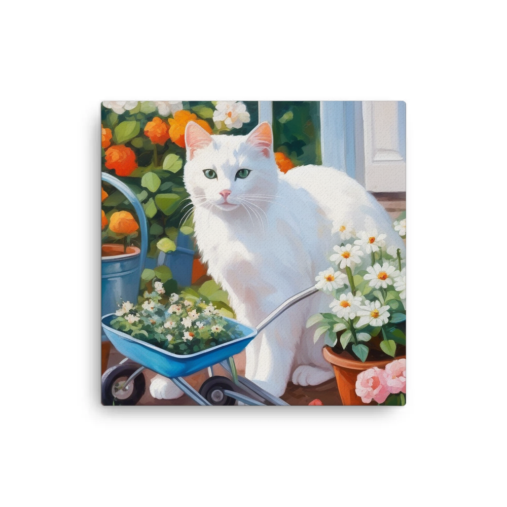 PugMug Custom White Companion Cat Canvas