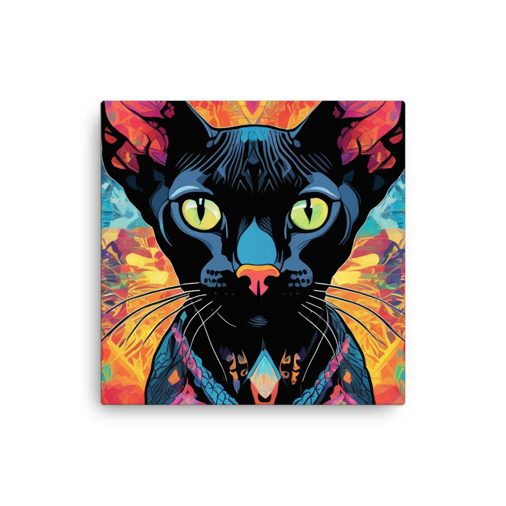 PugMug Custom Black Sphynx Cat Canvas