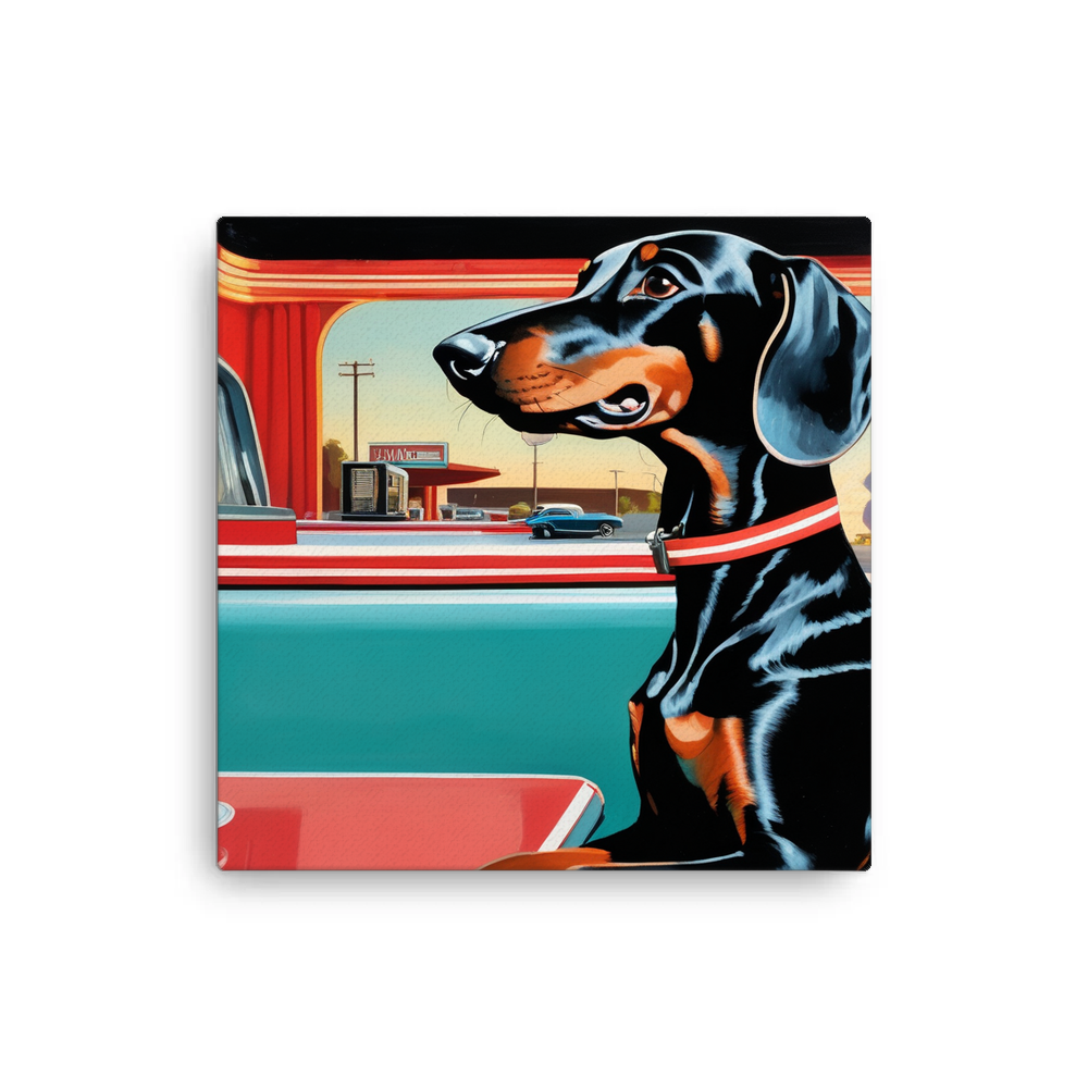 PugMug Custom Black Dachshund Canvas