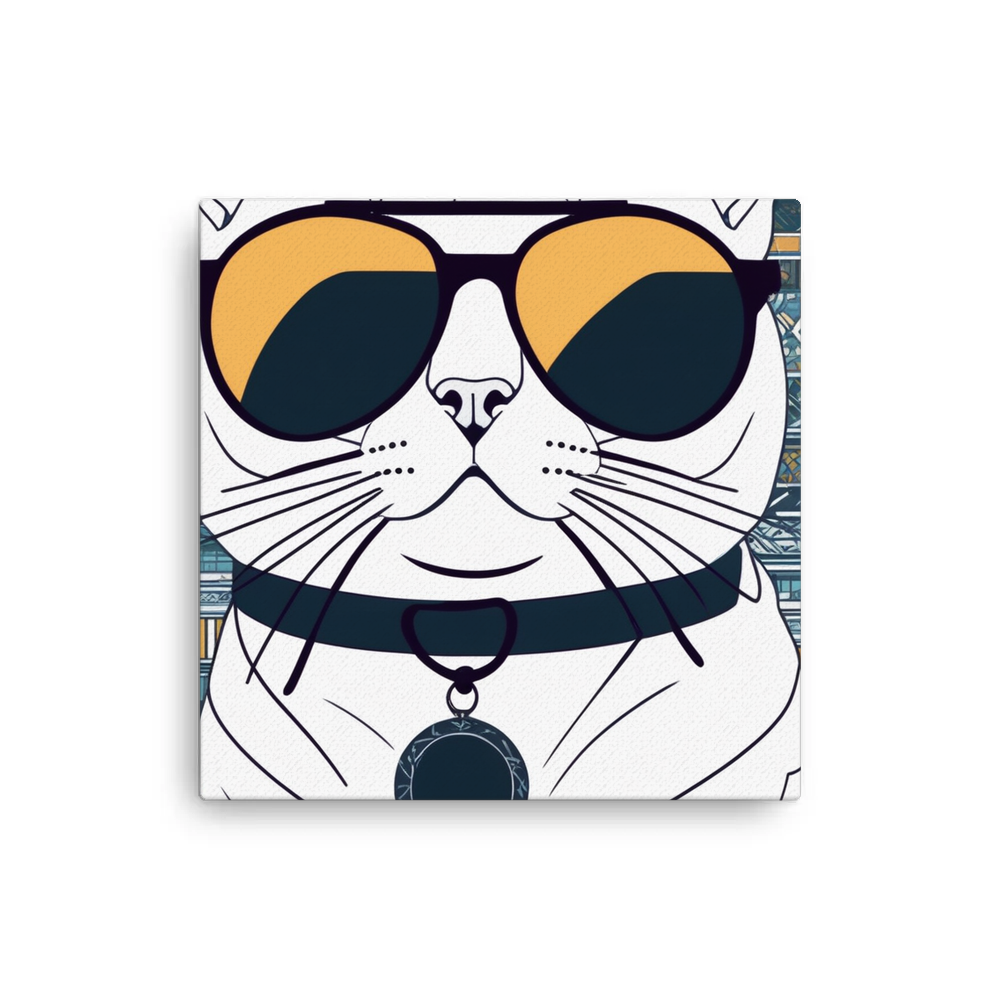 PugMug Custom White Scottish Fold Cat Canvas