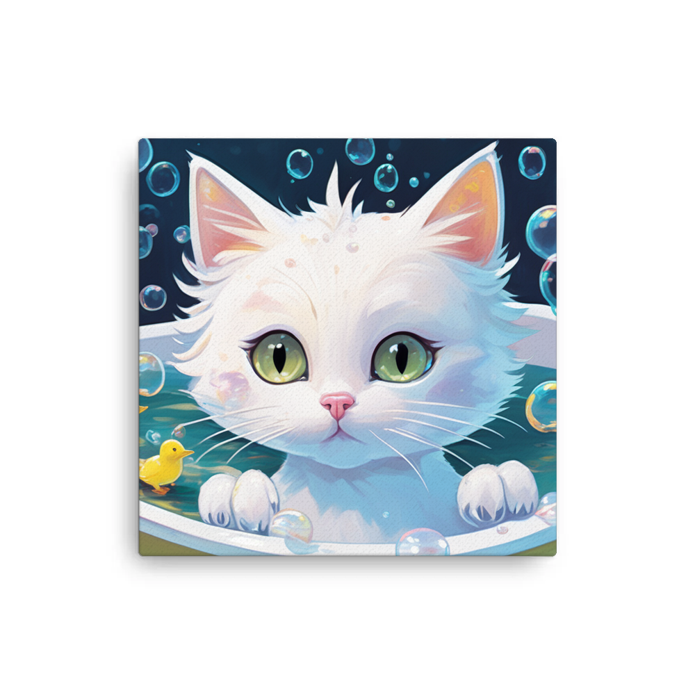 PugMug Custom White Companion Cat Canvas