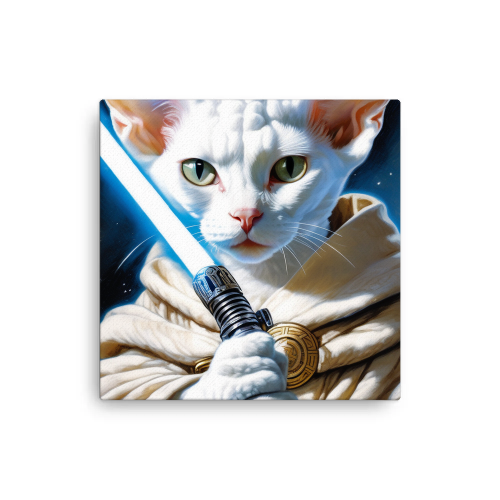 PugMug Custom White Devon Rex Cat Canvas