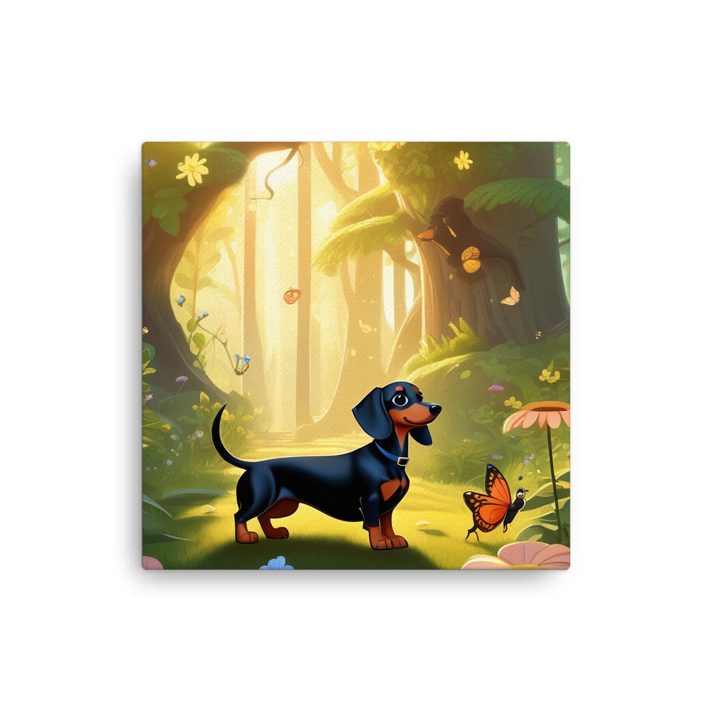 PugMug Custom Black Dachshund Canvas