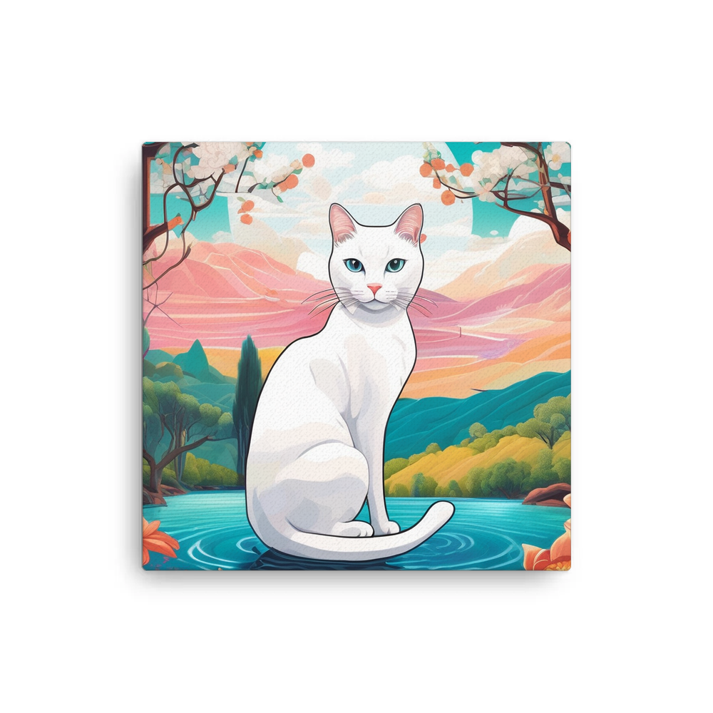 PugMug Custom White Companion Cat Canvas