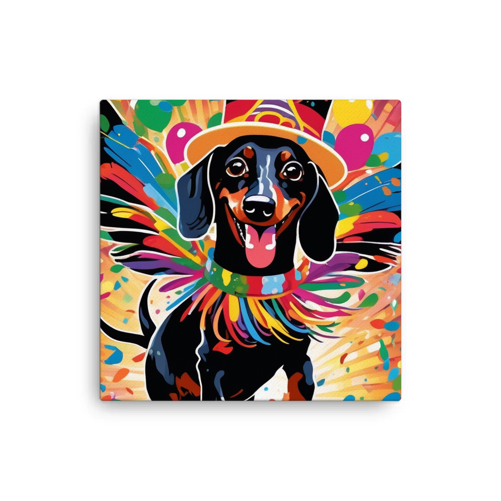 PugMug Custom Black Dachshund Canvas