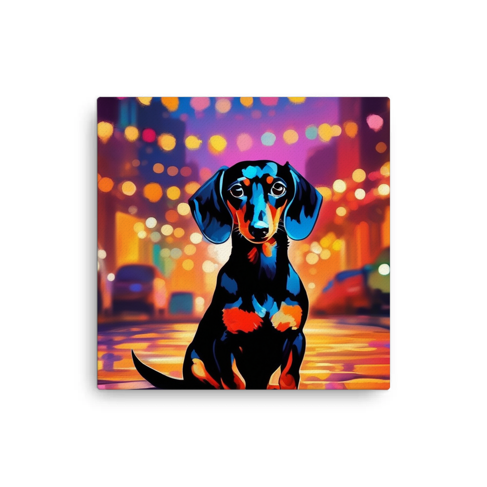 PugMug Custom Black Dachshund Canvas