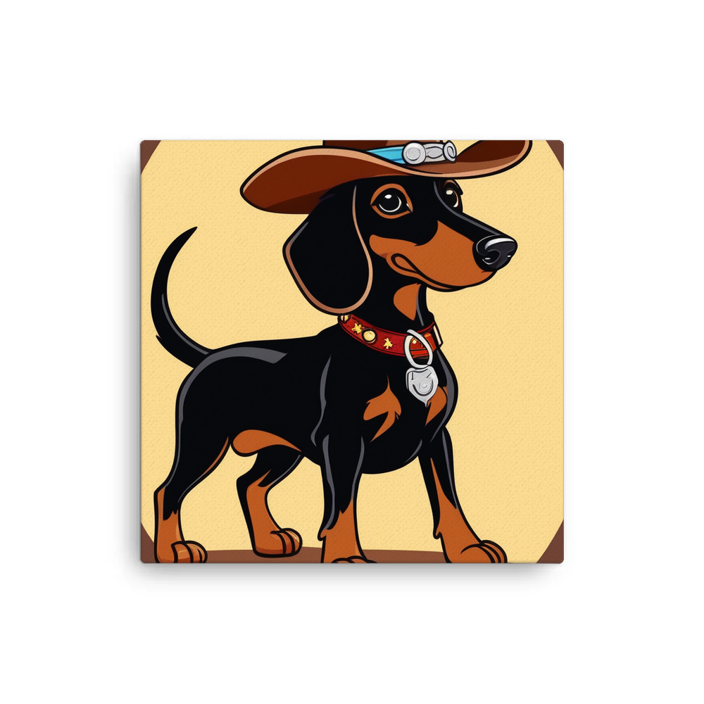 PugMug Custom Black Dachshund Canvas