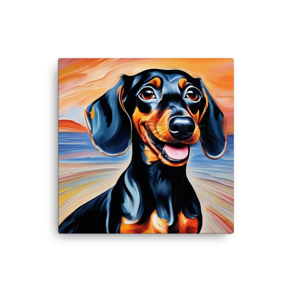 PugMug Custom Black Dachshund Canvas