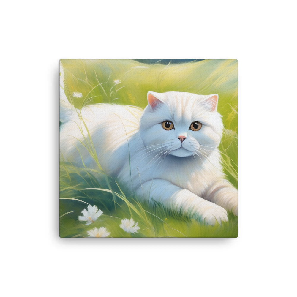 PugMug Custom White Scottish Fold Cat Canvas