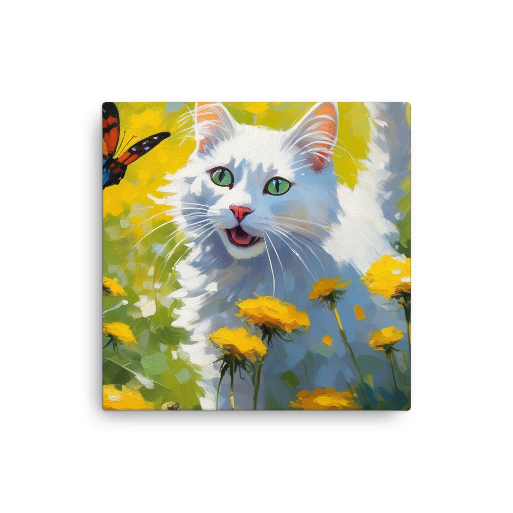 PugMug Custom White Companion Cat Canvas