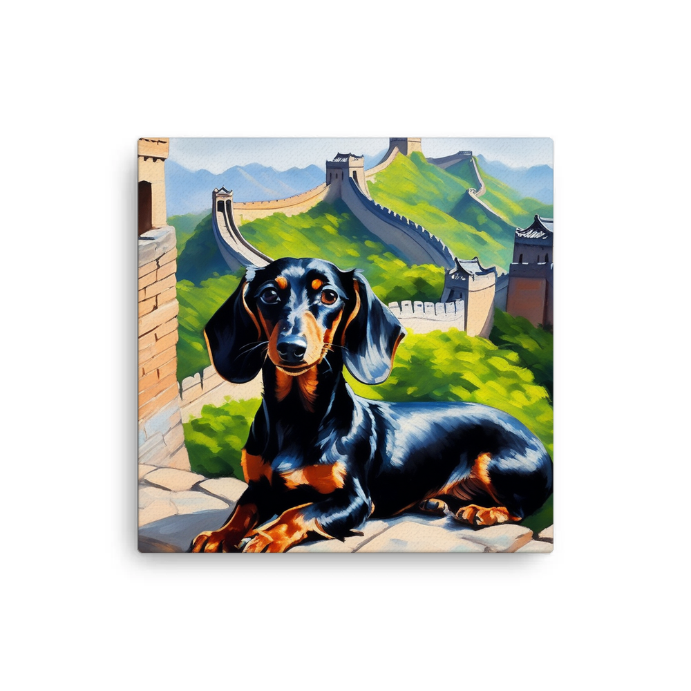 PugMug Custom Black Dachshund Canvas