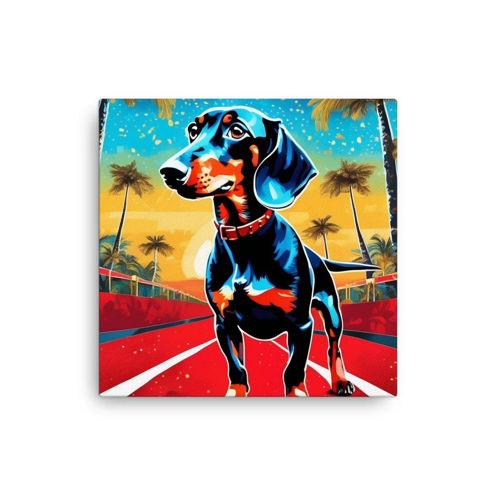 PugMug Custom Black Dachshund Canvas