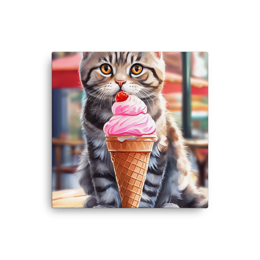 PugMug Custom Tabby Scottish Fold Cat Canvas