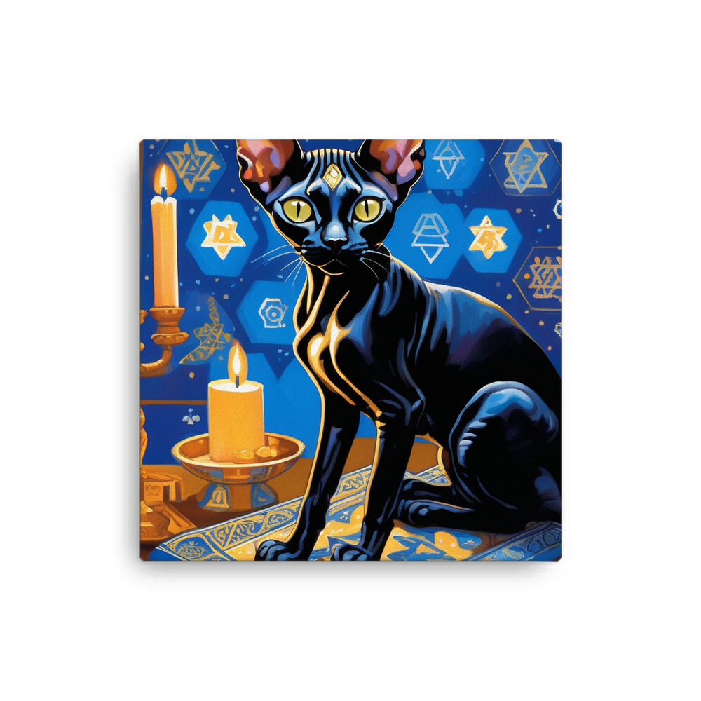 PugMug Custom Black Sphynx Cat Canvas