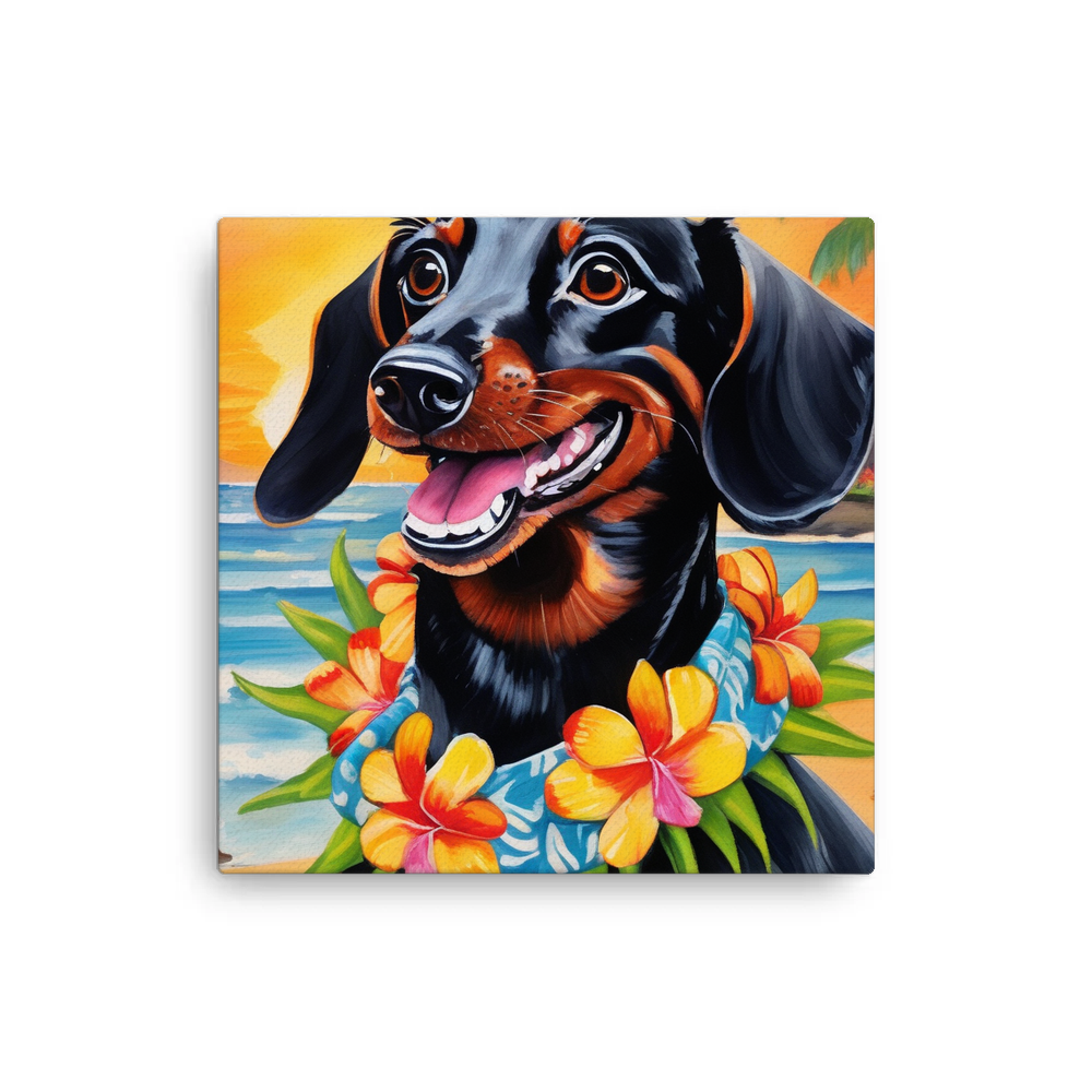 PugMug Custom Black Dachshund Canvas