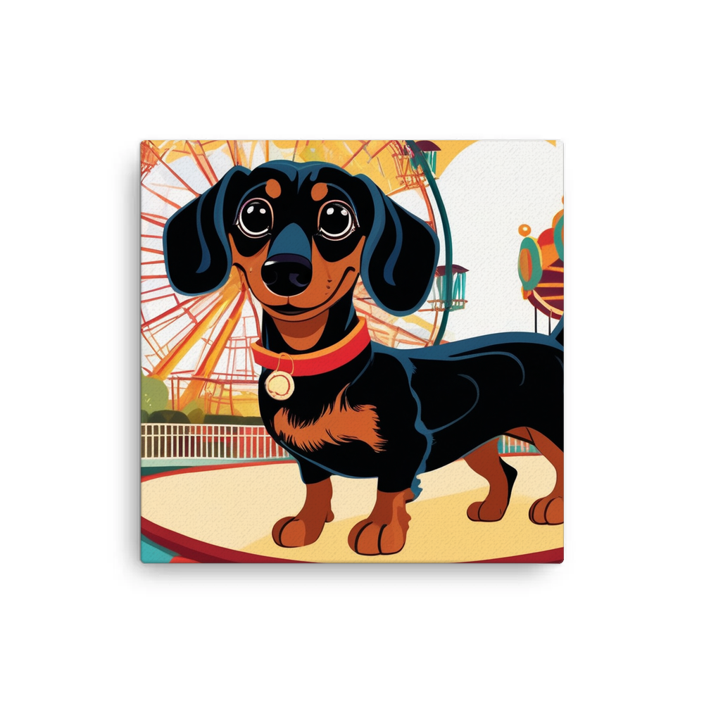 PugMug Custom Black Dachshund Canvas