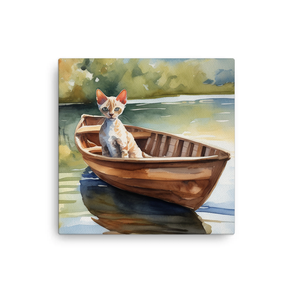 PugMug Custom Tabby Devon Rex Cat Canvas