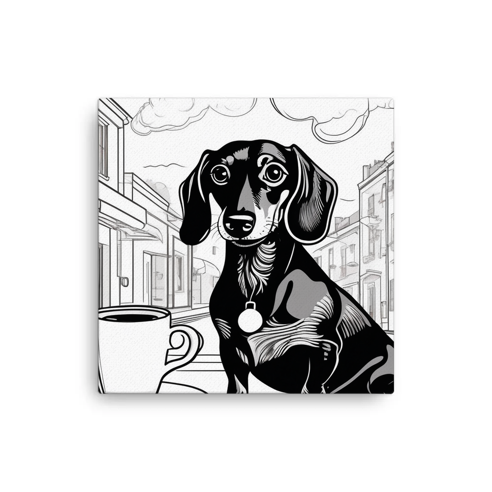 PugMug Custom Black Dachshund Canvas