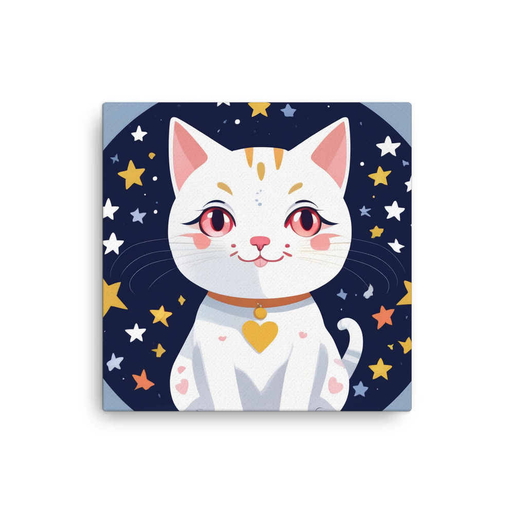 PugMug Custom White Companion Cat Canvas