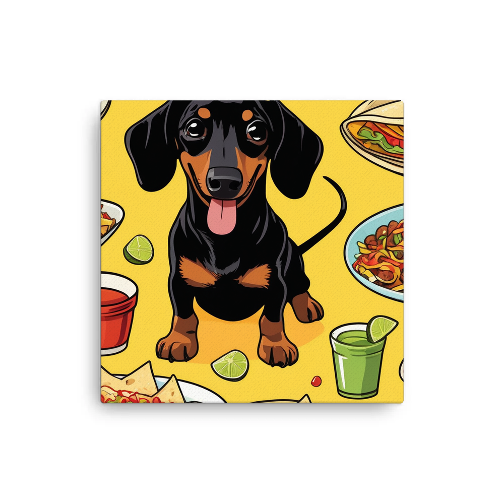 PugMug Custom Black Dachshund Canvas