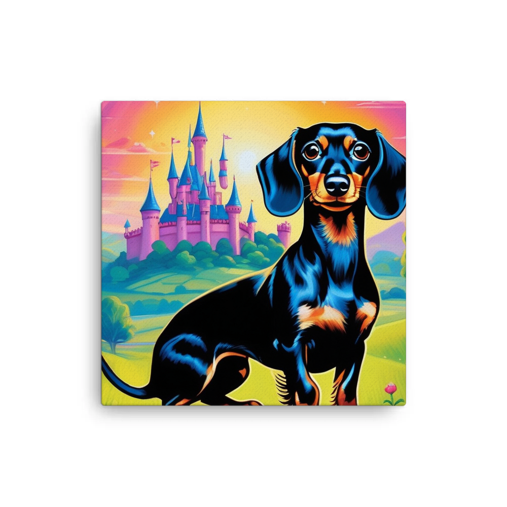 PugMug Custom Black Dachshund Canvas