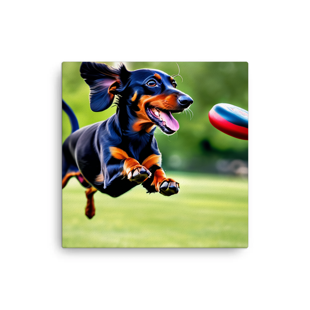 PugMug Custom Black Dachshund Canvas