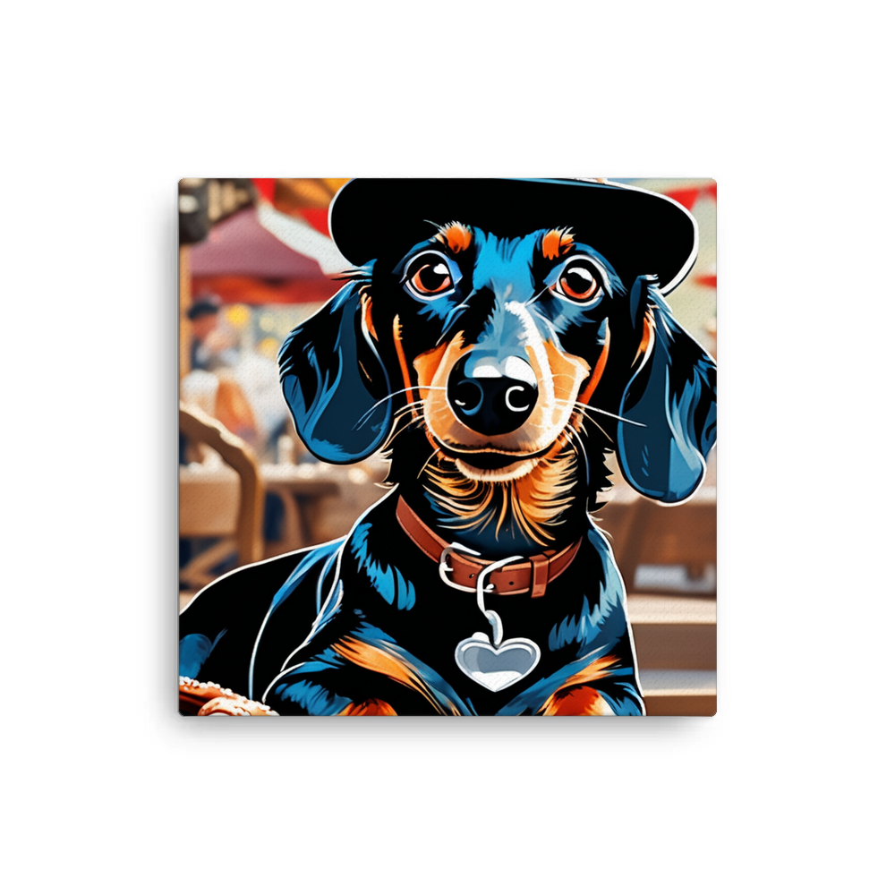 PugMug Custom Black Dachshund Canvas