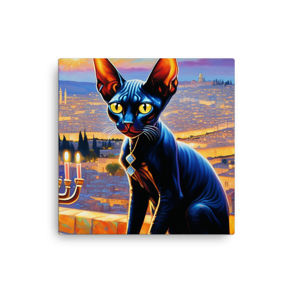 PugMug Custom Black Sphynx Cat Canvas