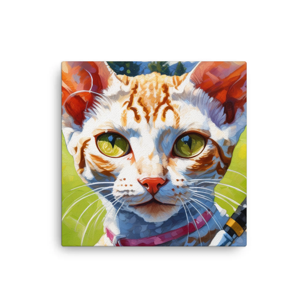 PugMug Custom Tabby Devon Rex Cat Canvas
