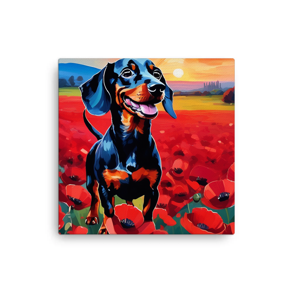 PugMug Custom Black Dachshund Canvas