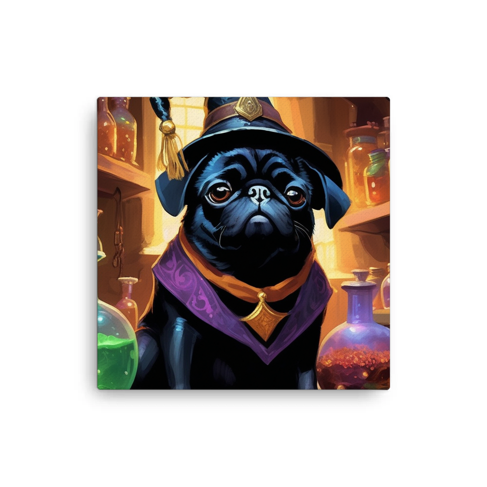 PugMug Custom Black Pug Canvas
