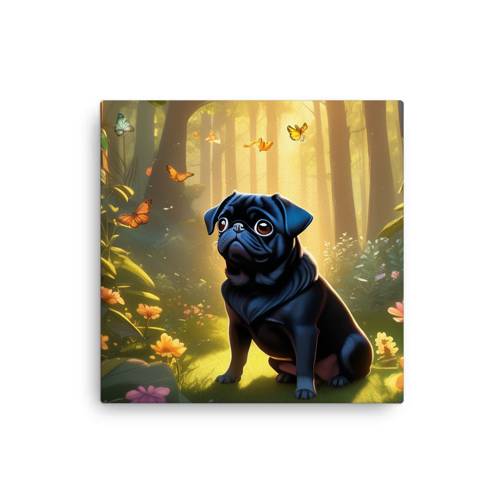 PugMug Custom Black Pug Canvas