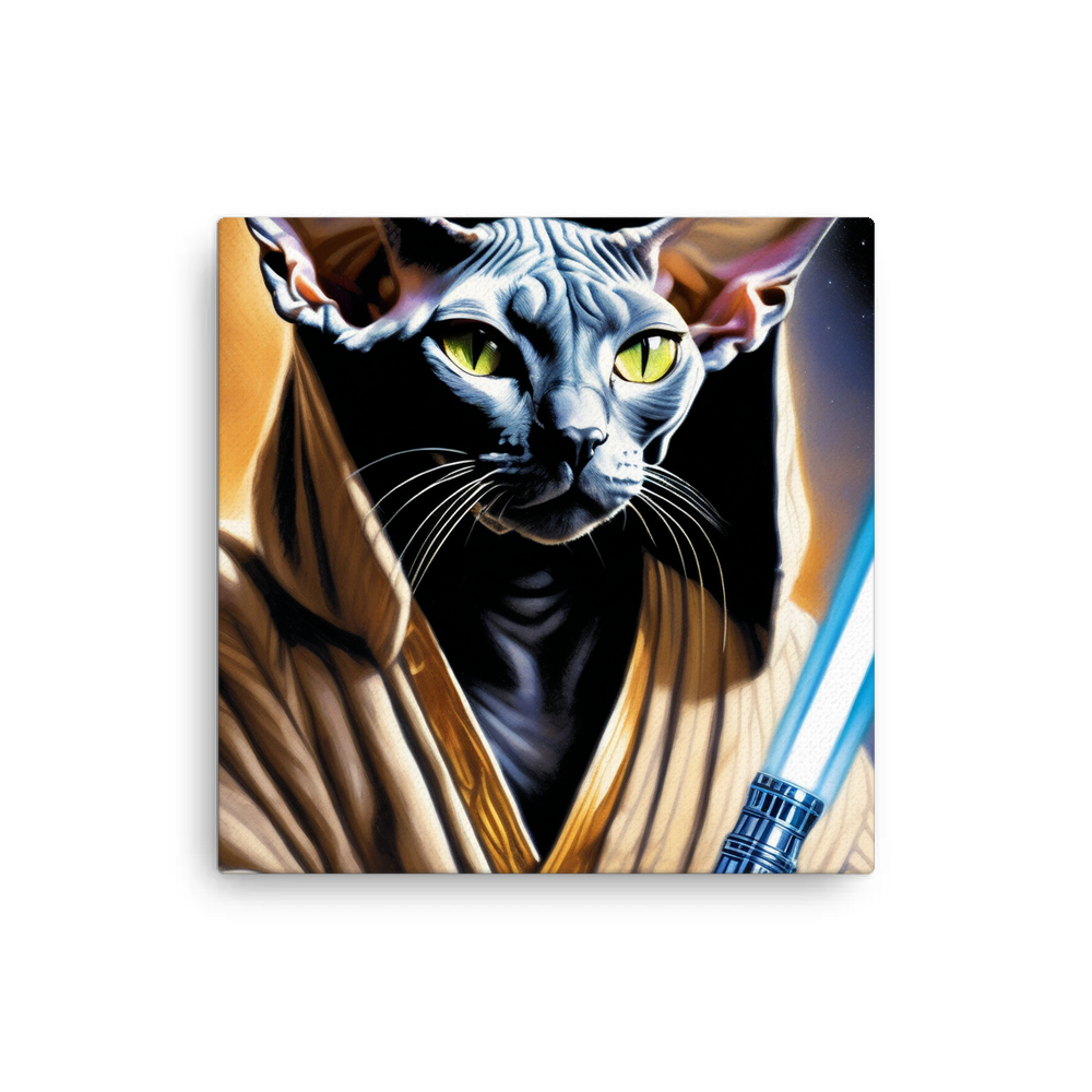 PugMug Custom Black Sphynx Cat Canvas