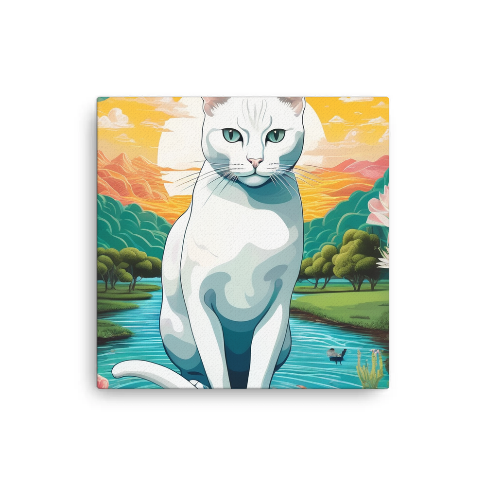 PugMug Custom White Companion Cat Canvas