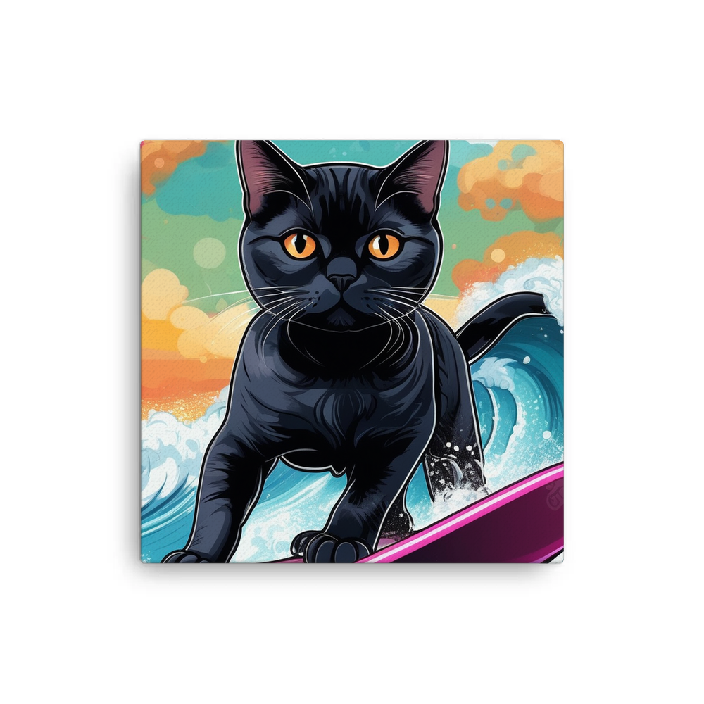 PugMug Custom Black British Shorthair Cat Canvas
