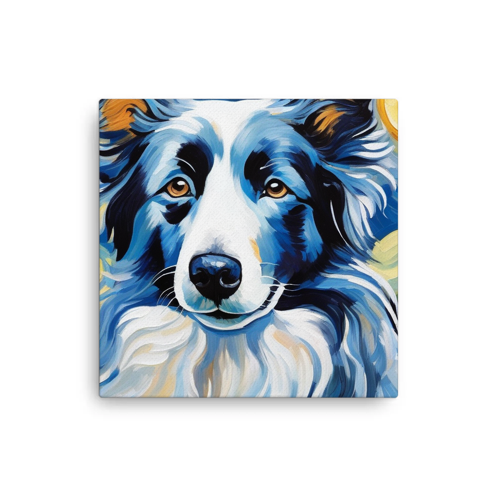 PugMug Custom Blue Merle Border Collie Canvas