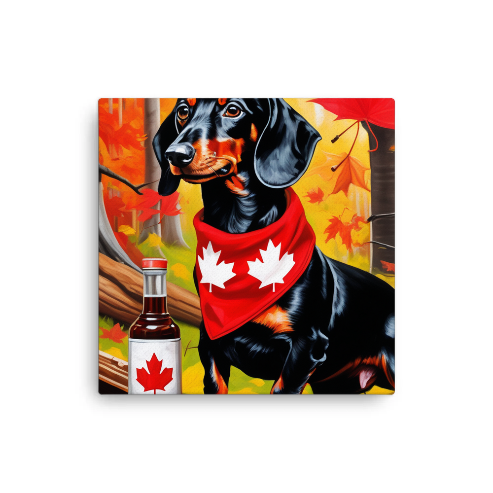 PugMug Custom Black Dachshund Canvas