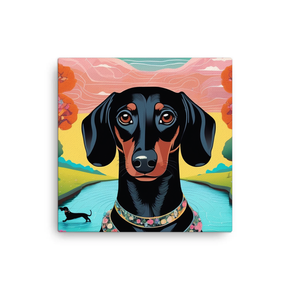 PugMug Custom Black Dachshund Canvas