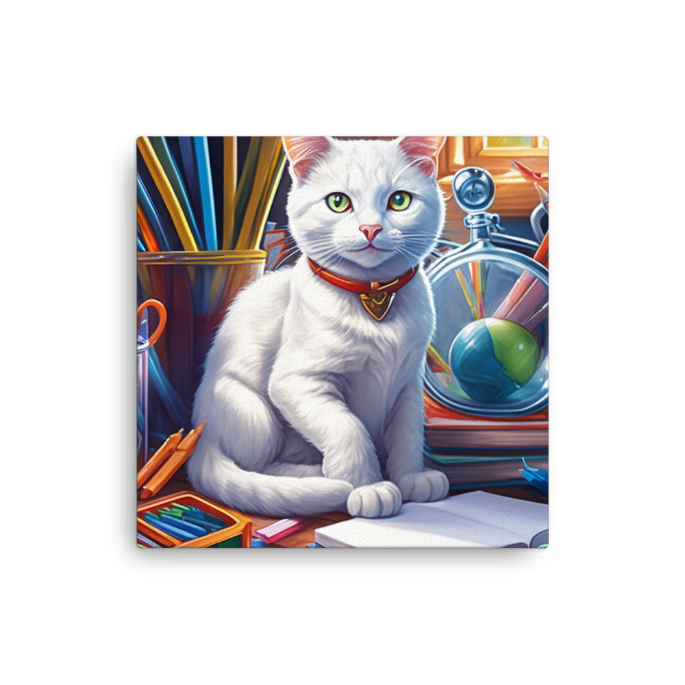 PugMug Custom White Companion Cat Canvas